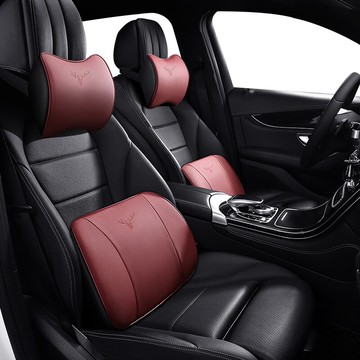 汽車腰靠真皮頭枕護腰靠墊座椅腰枕車用記憶棉靠車載腰墊腰部支撐