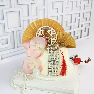 [Hare.D]現貨 中式木質插牌 蛋糕裝飾 中式 木質 屏風 烘培裝飾 古風 蛋糕 插件