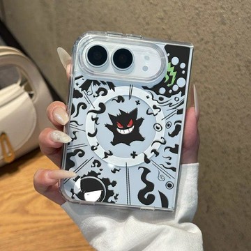 耿鬼手機殼適用於蘋果18FOLD潮牌ultra卡通磁吸無線充電透明殼