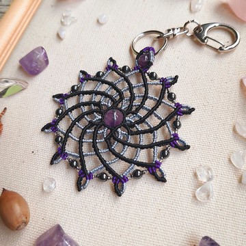 C035-手工編織螺旋曼陀羅吊飾