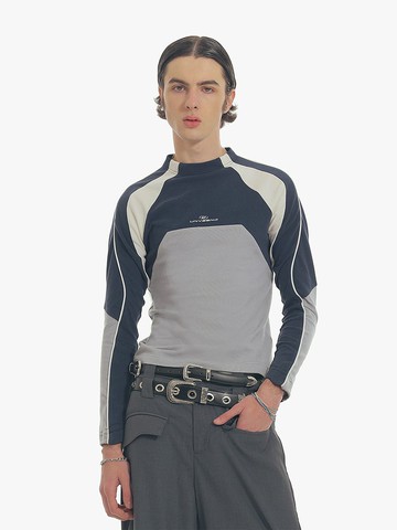 Unvesno (UN) 運動感拼接彈力訓練緊身衣長袖T恤  SWS-1644