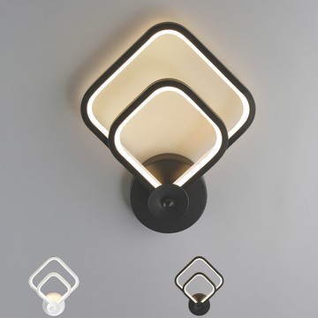 LED 28W 簡約風雙菱形重疊壁燈（4200K．自然光） 18-33101、33102