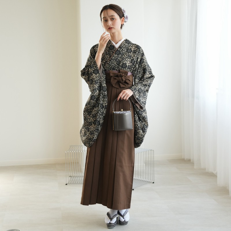 袴 レンタル 卒業式 2尺袖着物 袴 17点セット ニコアンティーク