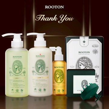 快速出貨【ROOTON】感謝有你！甦活植萃洗髮精500ml+甦活植萃護髮素500ml+甦活植萃髮根噴霧150ml+頭皮按摩梳+植萃手提禮盒(閨密閨蜜友誼友情心意禮物)