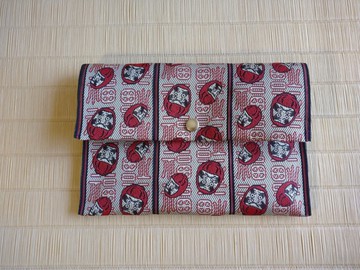 榻榻米邊飾手拿包 吉祥圖案【紅達摩】紅包袋 存摺套 御朱印帳套 日本製 手作