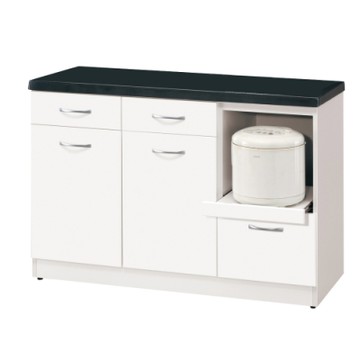 文創集 史莉尼 現代白3.9尺雲紋石面餐櫃/收納櫃-118.4x46.3x81.5cm免組