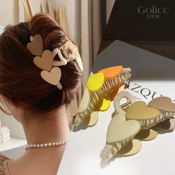 【Gulicc】古莉可 髮夾 韓版漸層色愛心髮夾