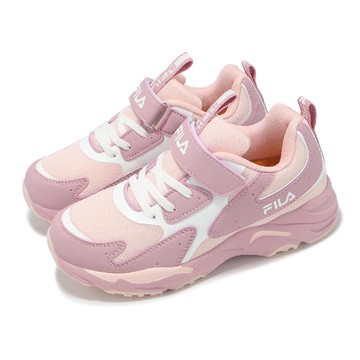 慢跑鞋 J821Z 大童 小朋友 粉紅 白 魔鬼氈 運動鞋 斐樂 3J821Z251