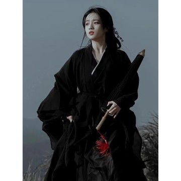 夕洛茜魏晉漢服女新品中國風飄逸古裝仙俠超仙日常可穿連衣裙全套