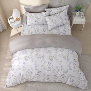 鴻宇 100%美國棉 雙人加大四件式薄被套床包組-奧娜