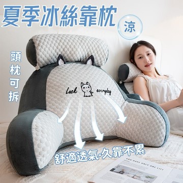 冰絲靠枕🎉涼感靠枕 可拆洗 多功能護腰靠墊 床頭靠枕 腰靠枕 護腰靠墊 抱枕 涼感靠枕沙發靠背 護腰靠枕 懶人靠枕