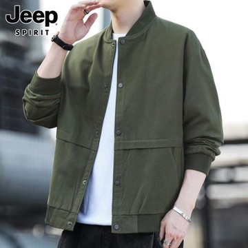 JEEP SPIRIT美式工裝棒球服男士春秋季潮牌復古痞帥夾克外套男款