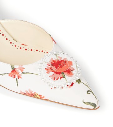 Manolo Blahnik Kifatmu 50 floral embellished satin mules