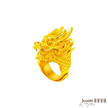 J code真愛密碼金飾 霸王龍黃金男戒指
