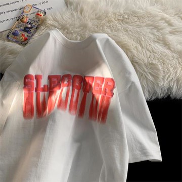 重磅短袖T恤男夏季潮牌寬松字母印花上衣服美式復古情侶休閑體恤