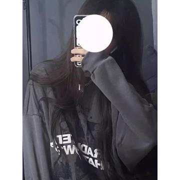 美式復古灰色圓領衛衣女春秋冬2026新款寬松加絨加厚無帽上衣外套