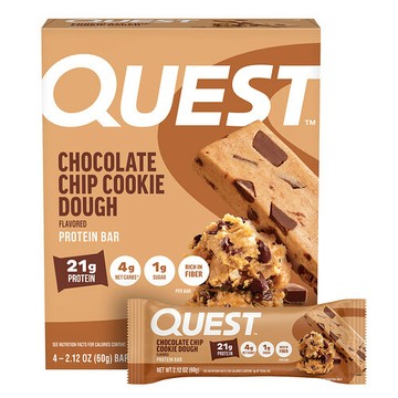Quest Nutrition, 蛋白棒，巧克力碎曲奇面團，4 根，每根 2.12 盎司（60 克）