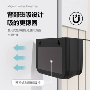 心隔日💥多功能磁吸摺疊收納袋分格筆筒免組裝黑色硅膠辦公室精緻文具收納