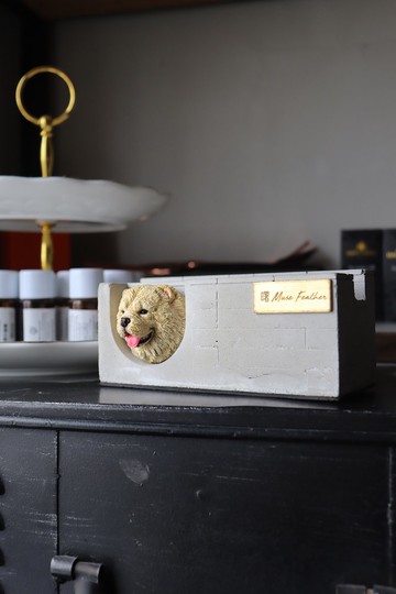 曙MUSE 鬆獅水泥名片架 手機架 辦公室 擴香石 手作 創意 擺飾