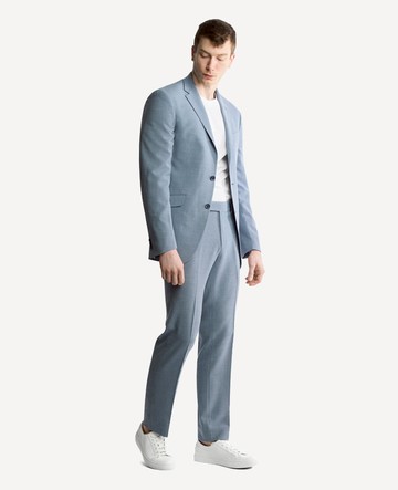 Kenneth Cole | The Mini-Houndstooth Slim-Fit Suit in BLUE, Size: 48R