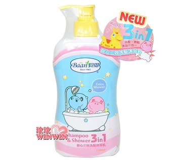 貝恩甜心三效洗髮沐浴乳400ML，門市經營，保證全新代理商公司貨