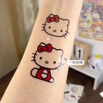 ✨臺灣出貨✨三麗鷗hellokitty紋身貼卡通可愛少女學生防水持久凱蒂貓紋身貼