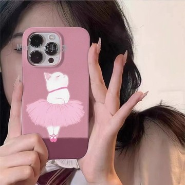 菲林保護殼/巴蕾舞貓蘋果17pro16手機殼iphone15軟硬殼14菲林13二合一11安卓