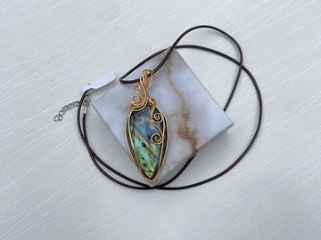 220731 wire wrapping 拉長石 銅線 繞線 吊墮