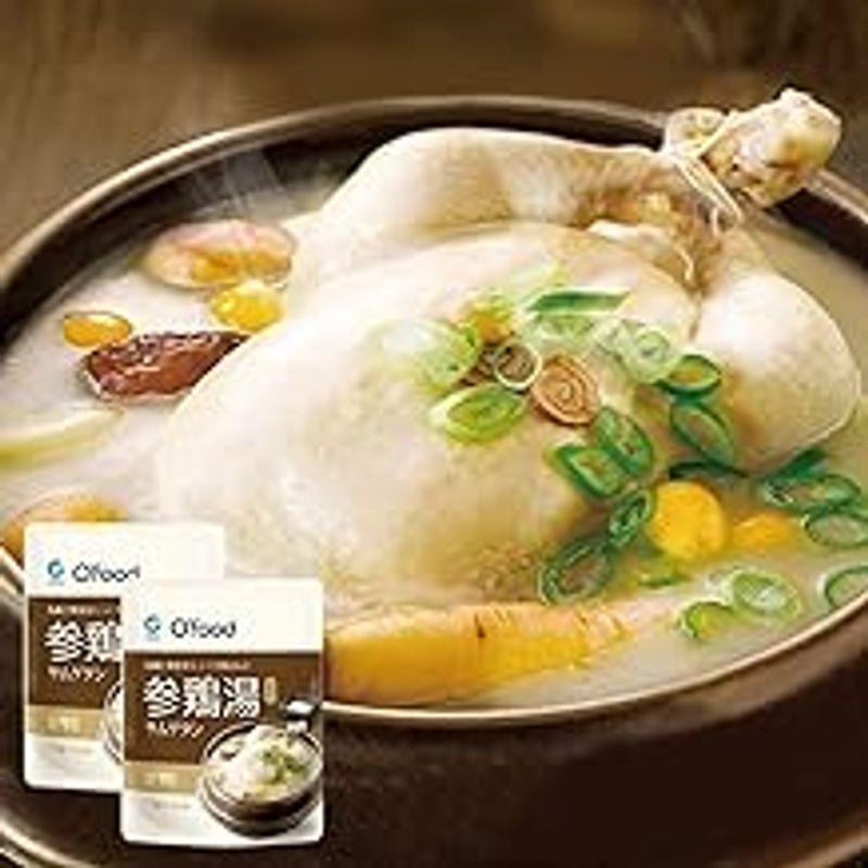 O'food 参鶏湯 1kg × 2袋 韓国 スープ 鍋 韓国料理 韓国食品 韓国鍋 簡単調理 レトルト サムゲタン 丸鶏使用 じっくり煮込