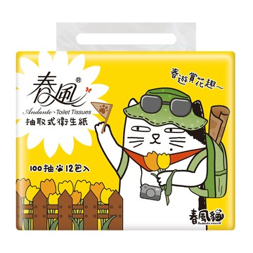 SILLACE 春風貓抽取式衛生紙(100抽x12包x6串/箱)