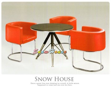 ╭☆雪之屋居家生活館☆╯R322-02  U型洽談椅(單張)(電鍍)(紅皮)/辦公椅/會議椅/電腦椅/休閒椅(不含桌子)