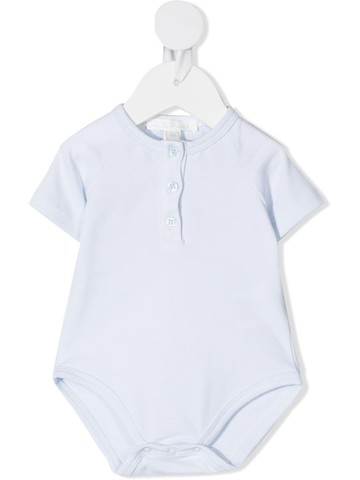 Marie-Chantal - Angel Wins short-sleeved body - kids - Cotton/Spandex/Elastane - 0 - Blue