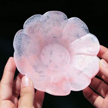 云窩粉色花影茶托琉璃壺承干炮臺輕奢高檔茶具配件壺托禪意茶道