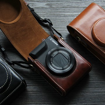 適用佳能G7X3相機G7X2索尼黑卡RX100皮套理光GR3X便攜相機包斜挎 d7251