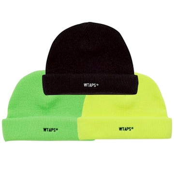 Wtaps Beanie 毛帽 黑 螢光綠 螢光黃 251MADT-HT01
