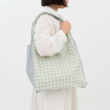 【印花樂 】中型側揹背心袋/老磁磚9號/古宅白綠