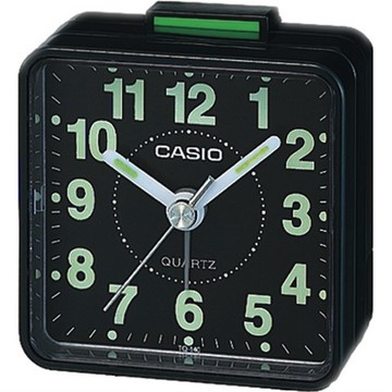 CASIO 桌上型指針鬧鐘-白面黑殼 (TQ-140-1)