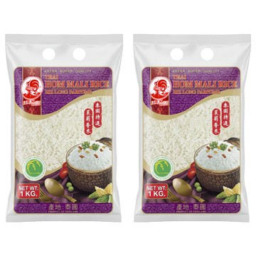COCK BRAND 公雞牌 泰國茉莉香米  1kg  特級  2袋