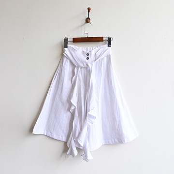【蛋植物古著】浮雲綁帶高腰闊腿古著短褲