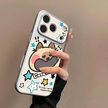 大嘴小貓適用蘋果17手機殼小羊皮蘋果16保護套15新14外殼13/12