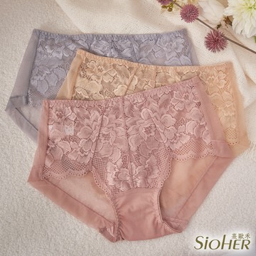 芳華牡丹蕾絲中腰內褲 M-XL｜SiOHER熹歐禾