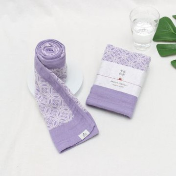 今治拔染三重紗毛巾-花菱七寶