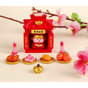 【紫南宮過爐🙏🏻】隔日到貨 財神放供台上擺 財神爺 擺飾 有求必應 財神 可愛公仔 迷你供台 招財 桌面擺飾 六件套