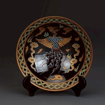 宋定窯歷粉戕金鳳紋碗古董古玩收藏真品仿古瓷器擺件老物件舊貨
