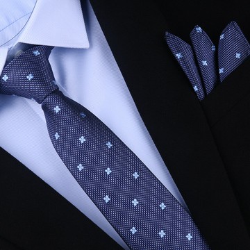 獵尚韓版藍領帶 7厘米男士正裝襯衣領帶拉鏈款手打款領帶學生潮男