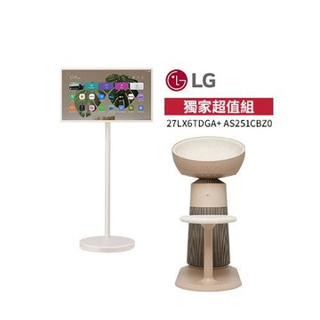 LG樂金 27型StanbyME2閨蜜機第二代 可移動式液晶顯示器 27LX6TDGA+LG樂金AeroCatTower喵太座清淨機AS251CBZ0