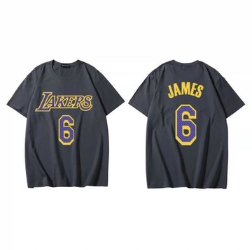 詹皇LeBron James詹姆士短袖棉T恤上衣NBA湖人隊愛迪達運動籃球衣服T-shirt男女13