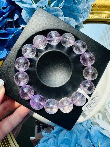 精品冰種螢光紫鋰輝14-14.8mm73.85g提高睡眠緩解焦慮自用級