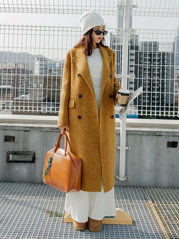 真兩件羊毛馬甲背心長版大衣外套