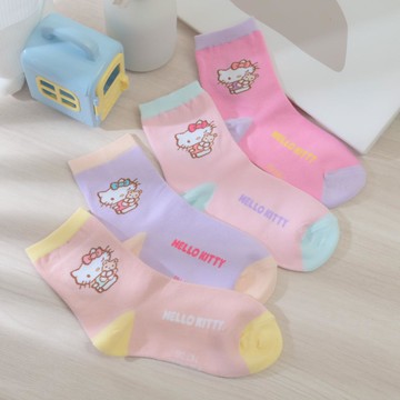 凱蒂1/2童襪-小熊19-21-顏色隨機出貨
